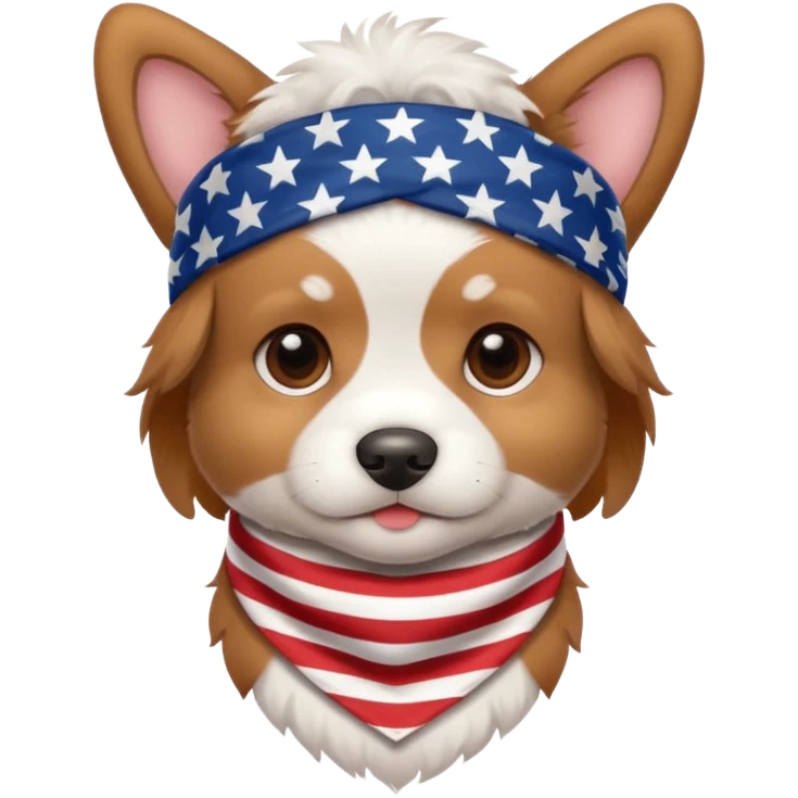 Puppy wearing an American bandana emoji