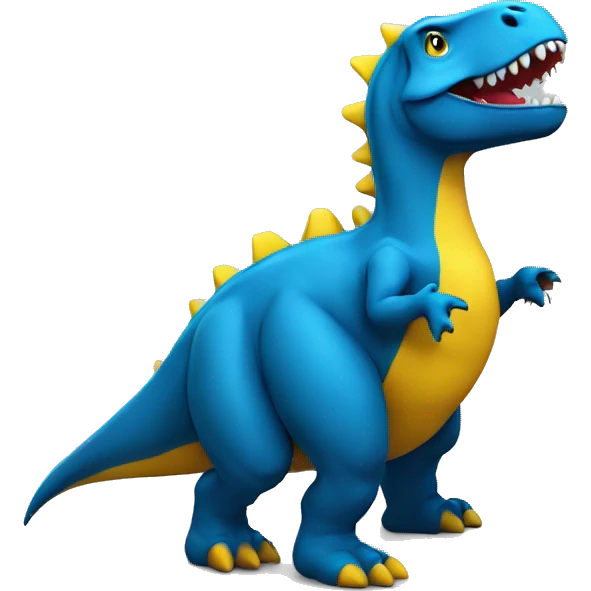  blue dinosaur with sharp yellow back on red hoodie emoji
