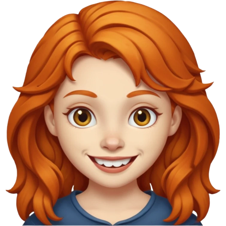 Werewolf ginger girl with a smile emoji
