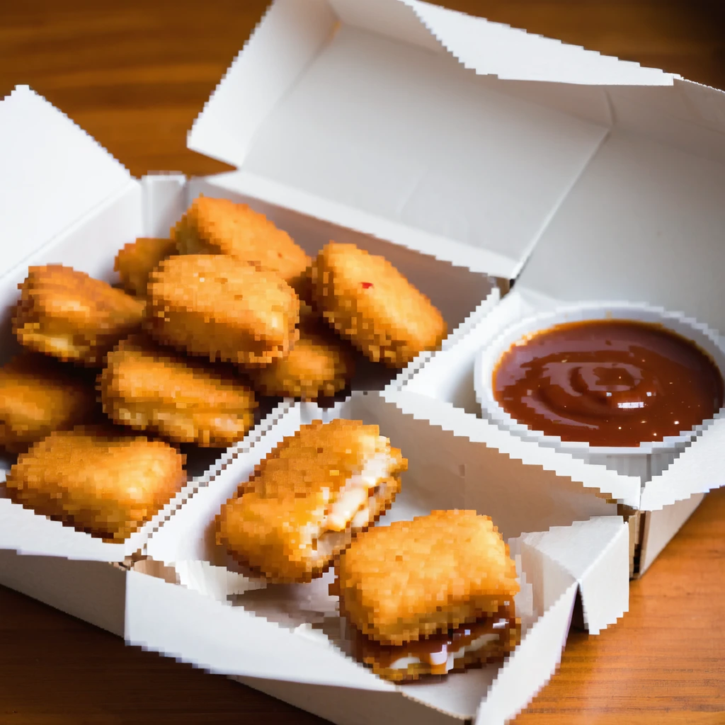 box of chicken mcnuggets with dipping sauce emoji