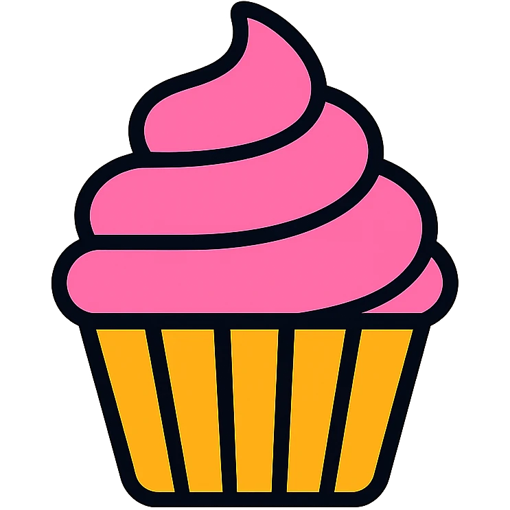 cupcake with pink icing emoji