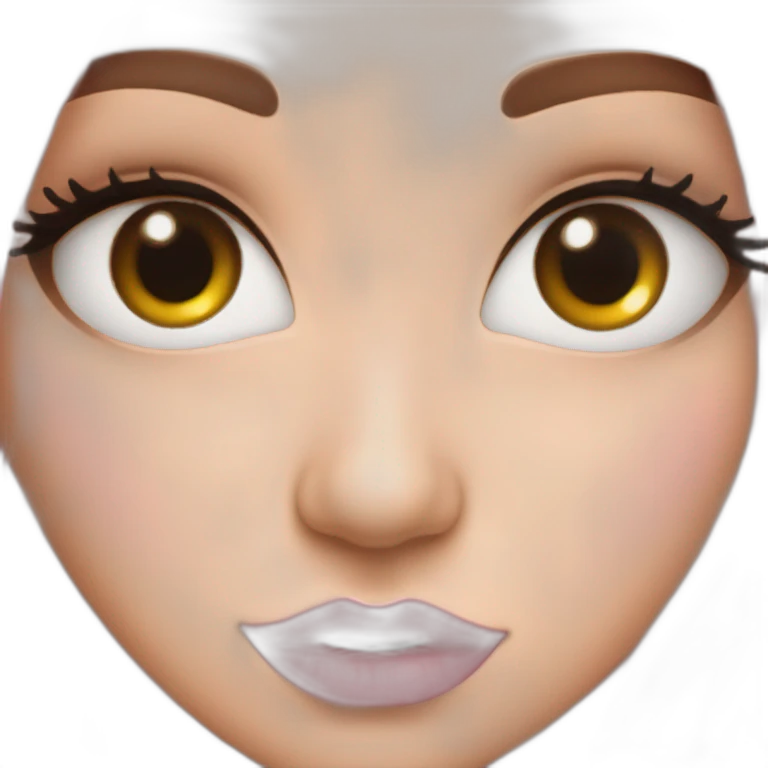 Eyes with long eyelashes, cute face, pink lips, pretty nose emoji