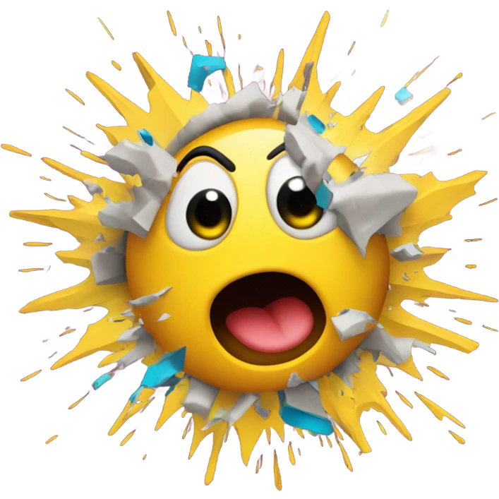 Emoji with head blowing up  emoji