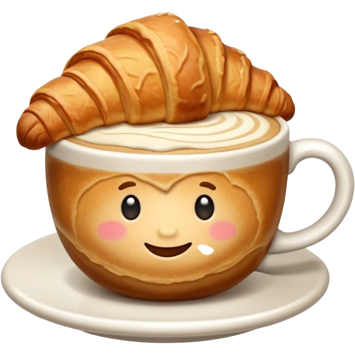 Croissant with cappuccino emoji
