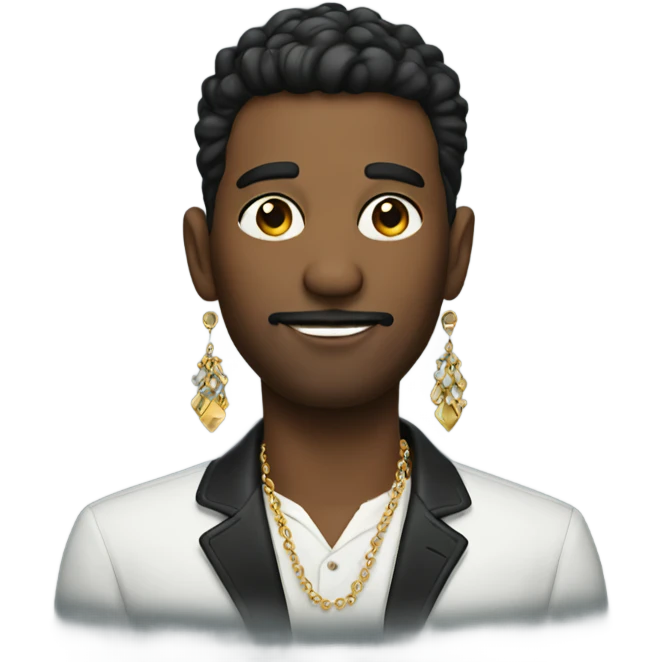 stylish man with earrings emoji