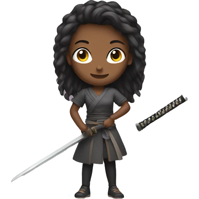 Girl holding katana emoji