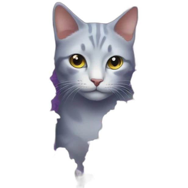 Lilac cat in lilac flowers emoji