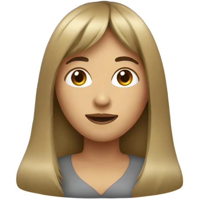 a woman with long hair with bangs emoji