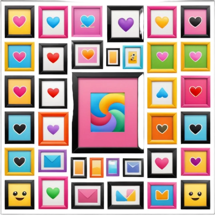 a girly multiple framed photos emoji