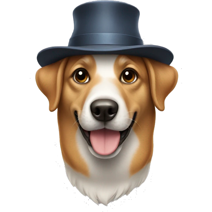 A dog with a hat emoji