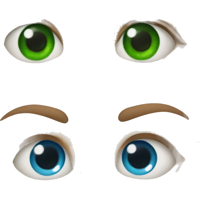 Eye left blue eye right green emoji emoji
