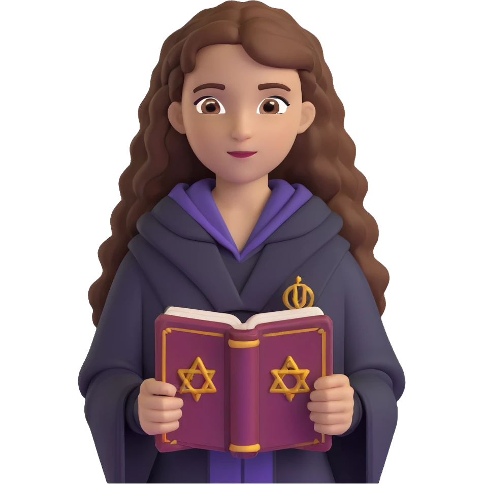 Hermione Granger with spellbook emoji