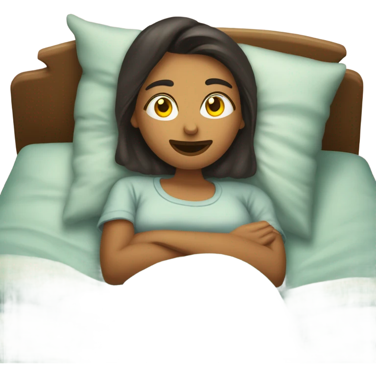 que sea un emoji de una chica acostada en su cama durmiendo  emoji