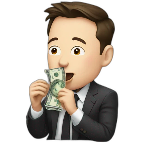 Elon musk eating money emoji