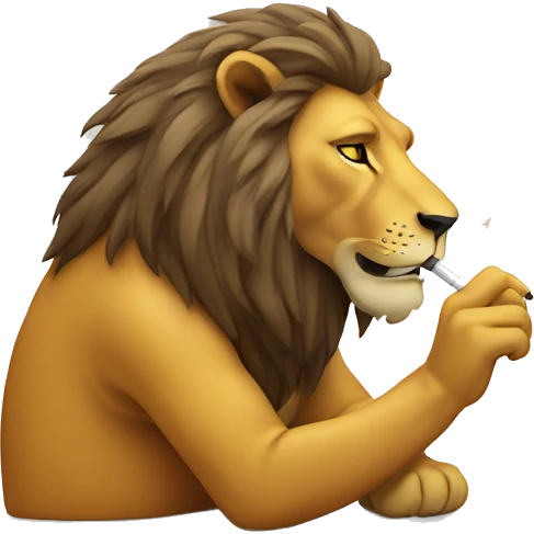 Lion smoking emoji