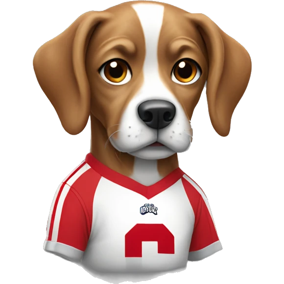 dog wearing ohio state jersey  emoji
