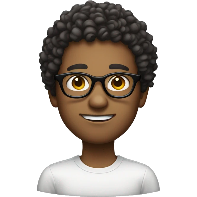 Spects, innocent and curly hair  emoji