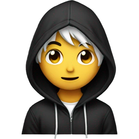 A emo kid wearing a hoodie emoji