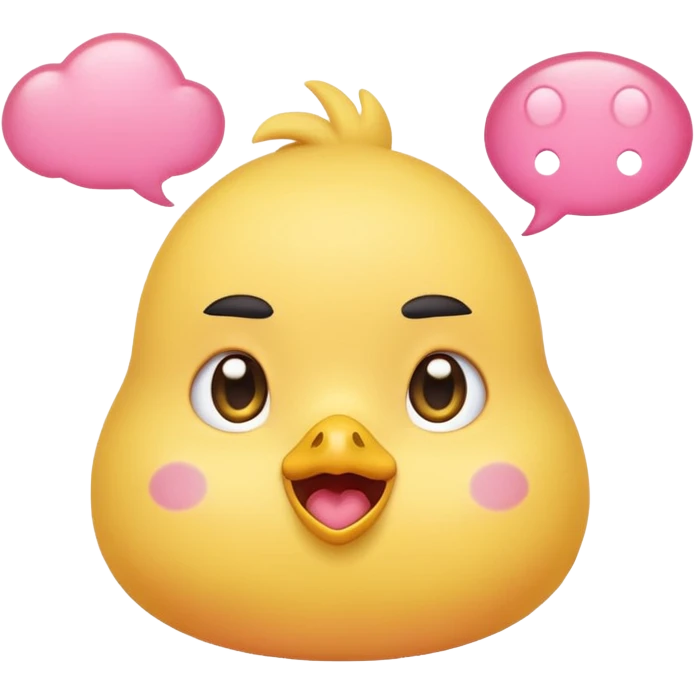 A smart chick emoji with a thinking bubble emoji