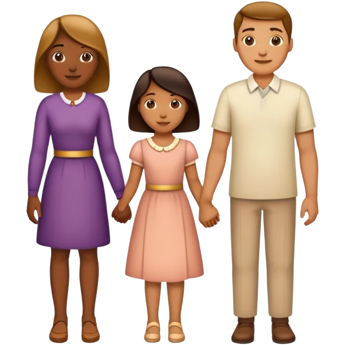 traditional family with two parents and two children holding hands emoji