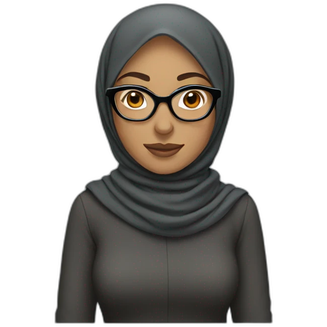 woman with hijab wearing glasses emoji