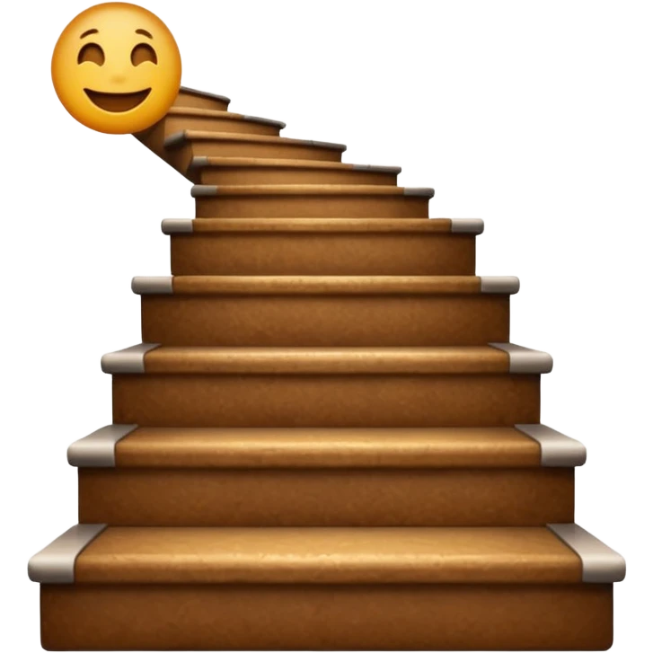 Shit emoji smiling with background: heaven stairs and light emoji