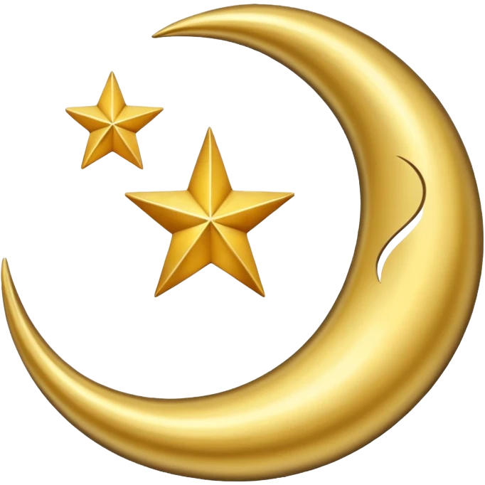 Star and Crescent emoji with black background and no face only star and crescent. emoji