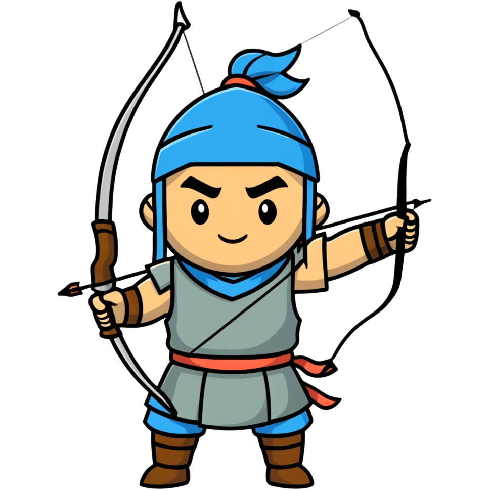 traditional Mongolian warrior bow and arrow emoji