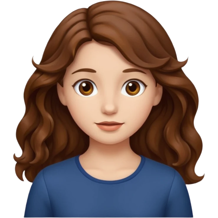chica con cabello ondulado castaño emoji