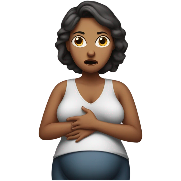 Uncomfortable and angry pregnant woman emoji