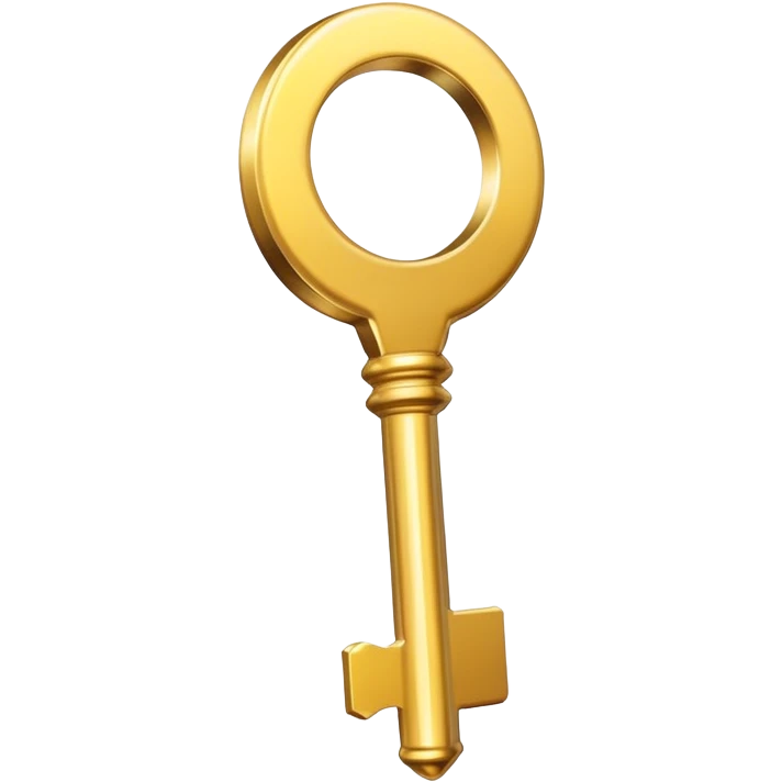 extremely simple golden key, basic shape emoji