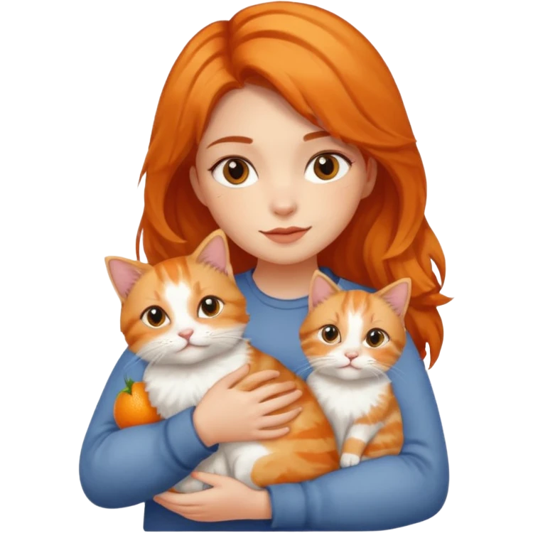 girl holding two cats emoji