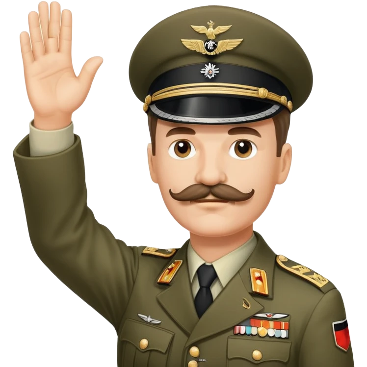 German Commander with moustache in World war 2 raising his Right Hand  emoji