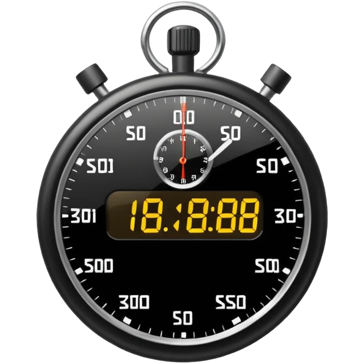 Stopwatch with digital display emoji