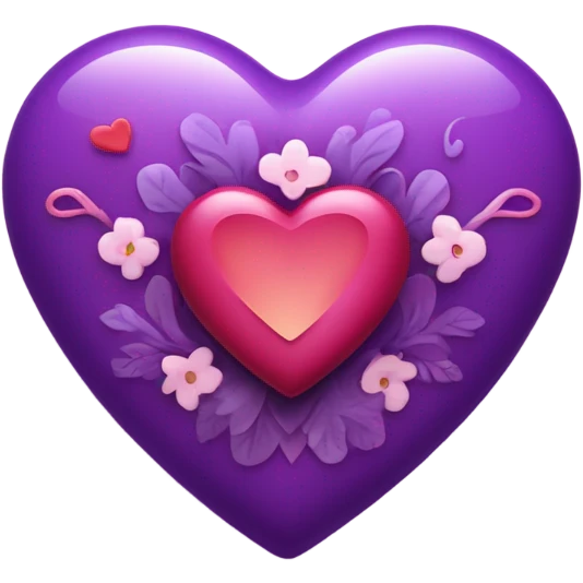 Happy Saint valentine day purple  emoji