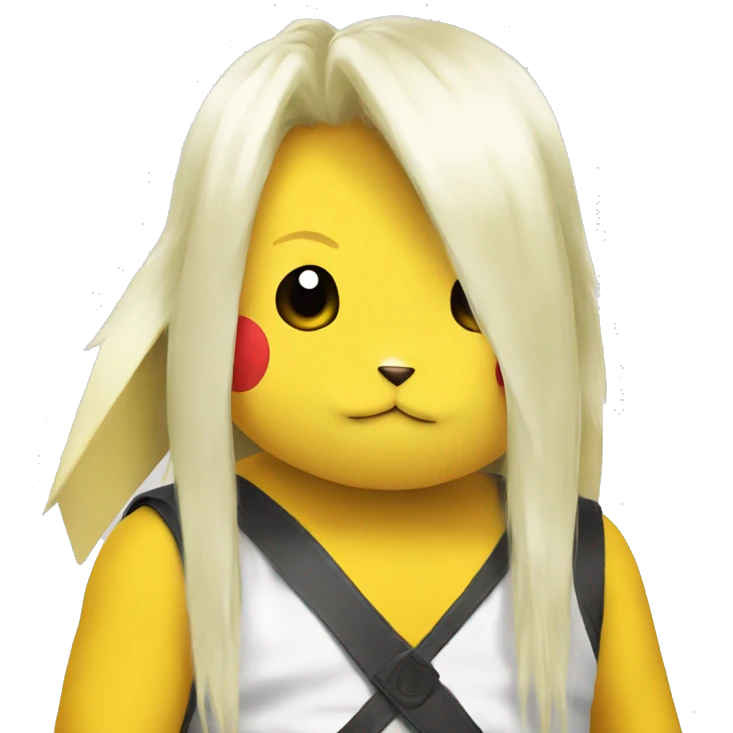 pikachu with white long hair  emoji