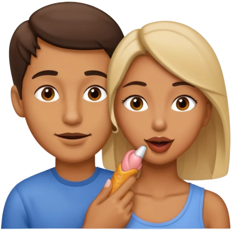 La femme suçe le zizi de m'homme emoji
