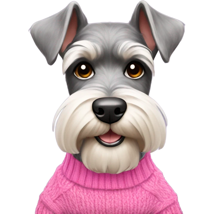 Schnauzer in pink sweater emoji