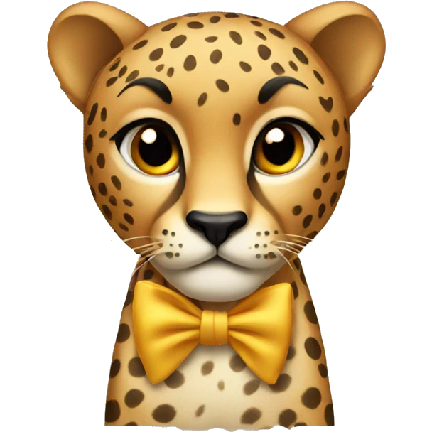 Cheetah wearing a bow  emoji