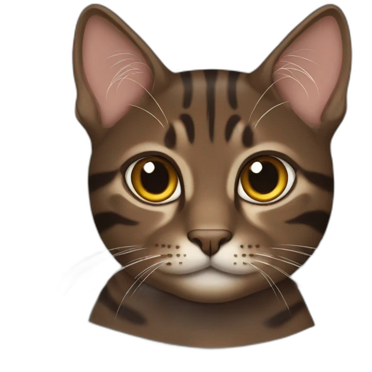 dark brown tabby cat emoji