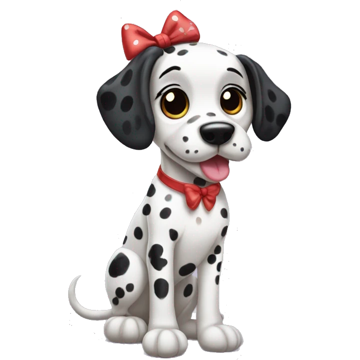 dalmation girl doggie with a bow emoji