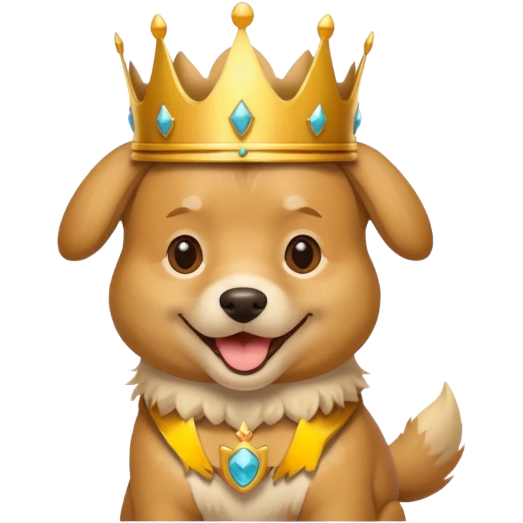 dog wearing crown emoji