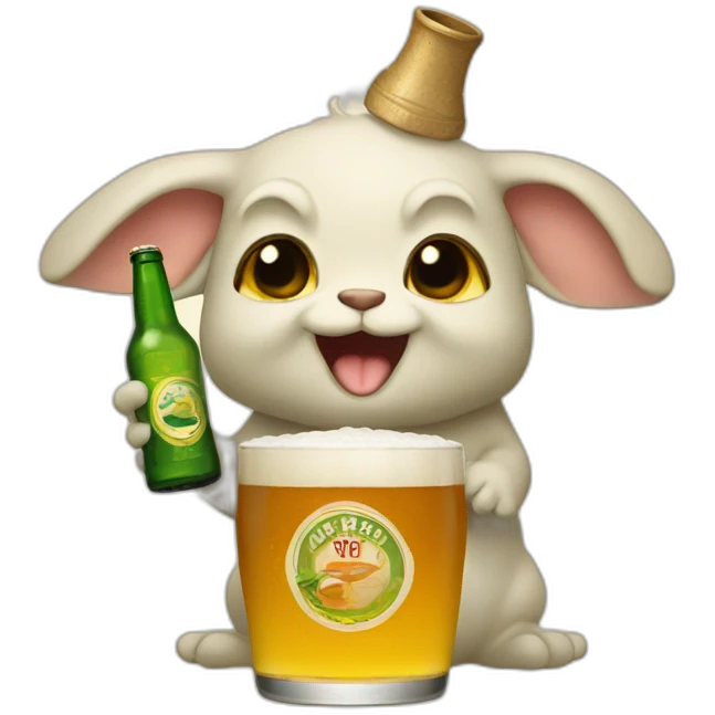 grogu with the beer emoji