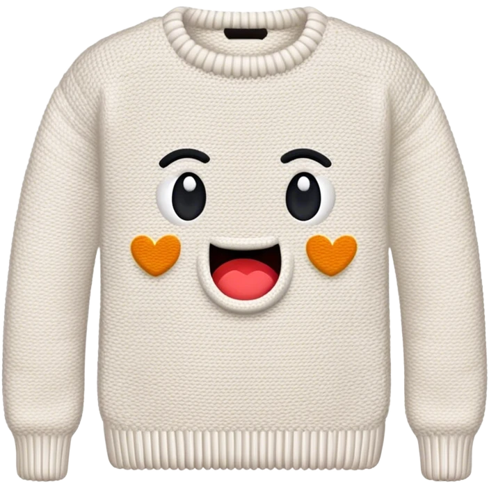 hand knitted sweater in white  emoji
