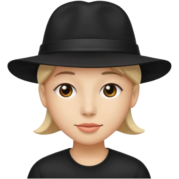 black hat wearing  emoji