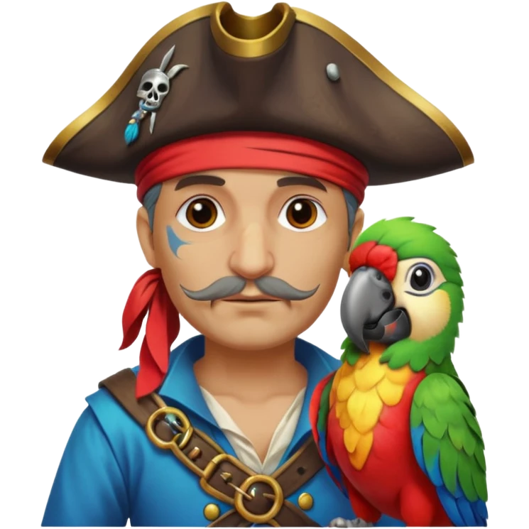 pirate and parrot emoji