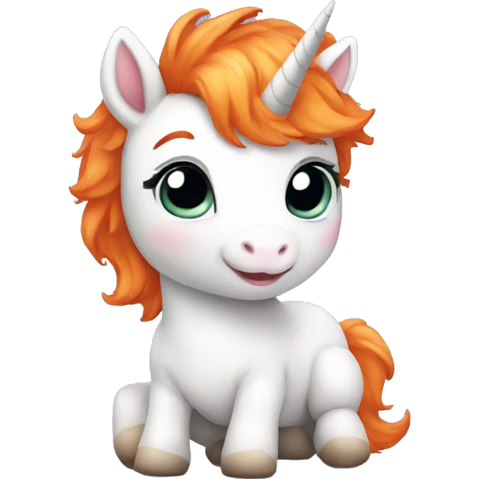 Baby unicorn with orange hair emoji
