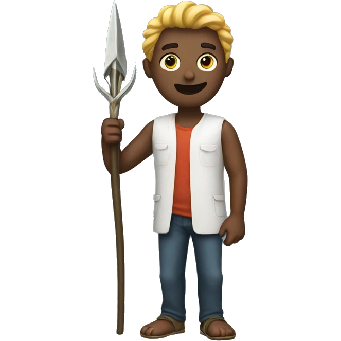 Man standing with a trident emoji
