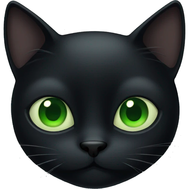 Black cat with green eyes emoji