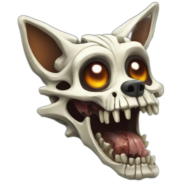 Zombie skeleton fox emoji